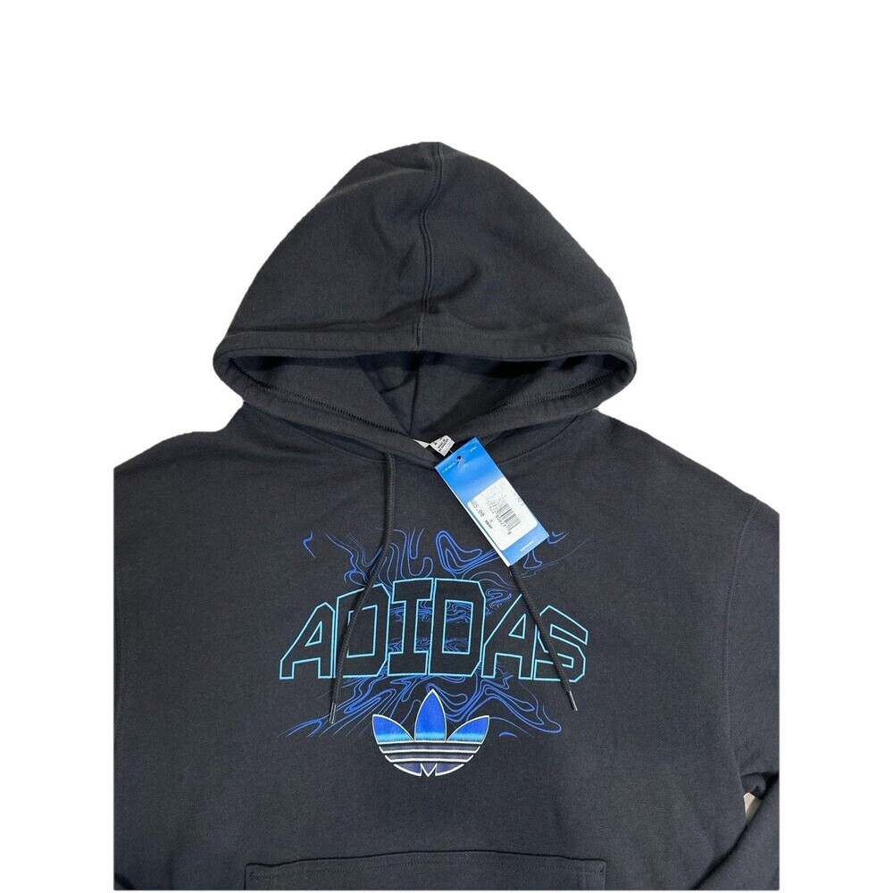 ADIDAS ORIGINALS $65 Men's Trefoil Hoodie Sweatshirt NEW Black Charcoal Size M - Picture 3 of 7